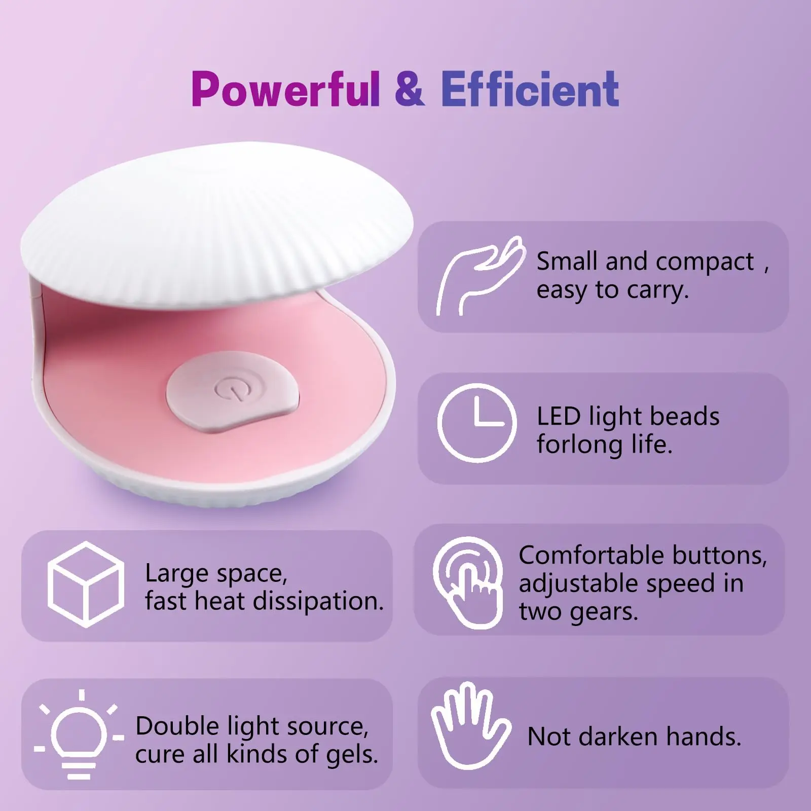 LINMANDA Mini LED Nail Lamp Quick-Dry Gel Nail Lamp 18W for Nail Art Nail Dryer for Fast Curing Portable Nail Cure Light