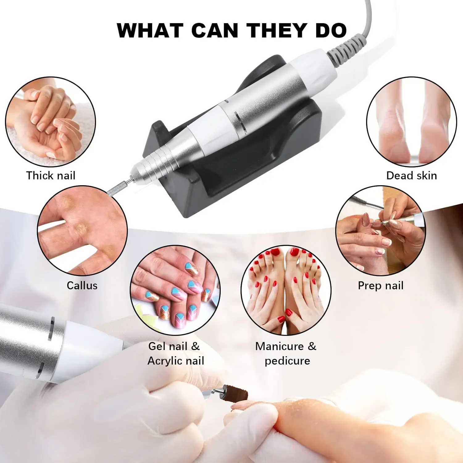 LINMANDA Electric Nail Drill Professional Manicure Machine Nail Sander Nails Drill Bit Portable Nail Salon Polisher Equipment