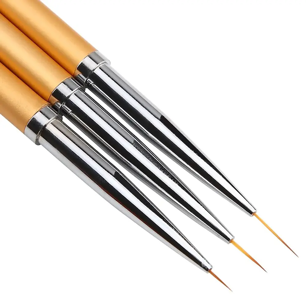 LINMANDA 3 Pcs Nails Art Liner Brushes Nails Painting Brush Nails Art Brushes Nails Art Drawing Pen Manicure Tool For Salons