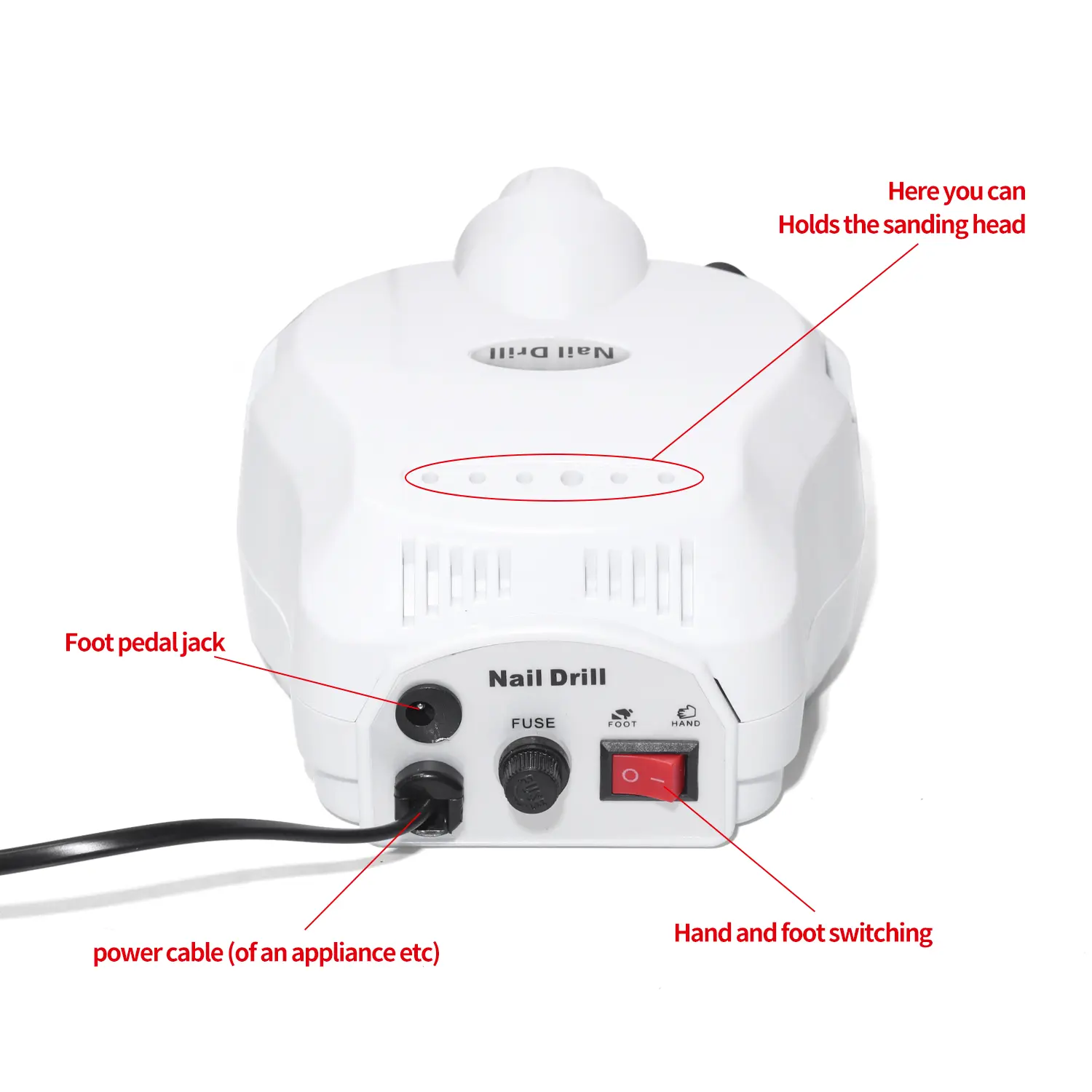 LINMANDA Electric Nail Drill Professional Manicure Machine Nail Sander Nails Drill Bit Portable Nail Salon Polisher Equipment