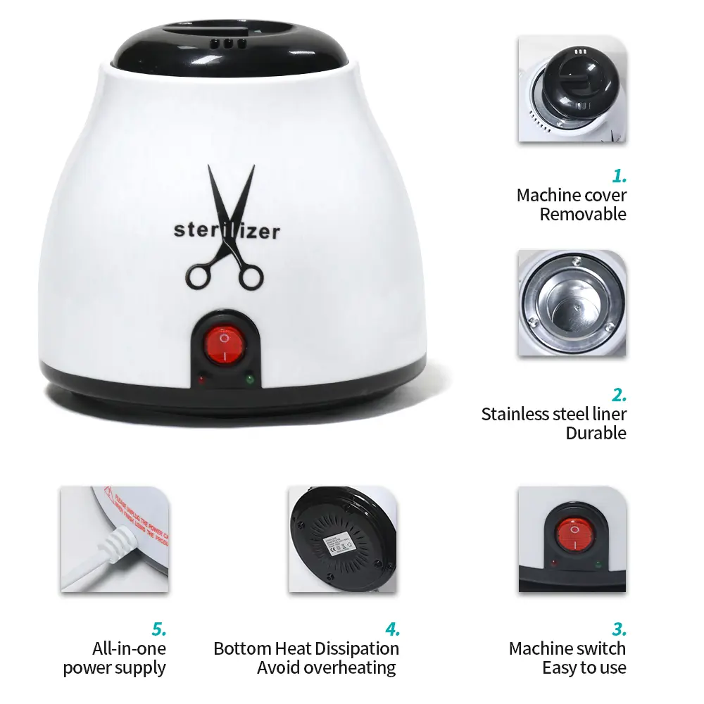 LINMANDA 100W High Temperature Glass Bead Nail Tool Sterilizer Pot Machine to Clean Nai Tattoo and Barber Metal Tools