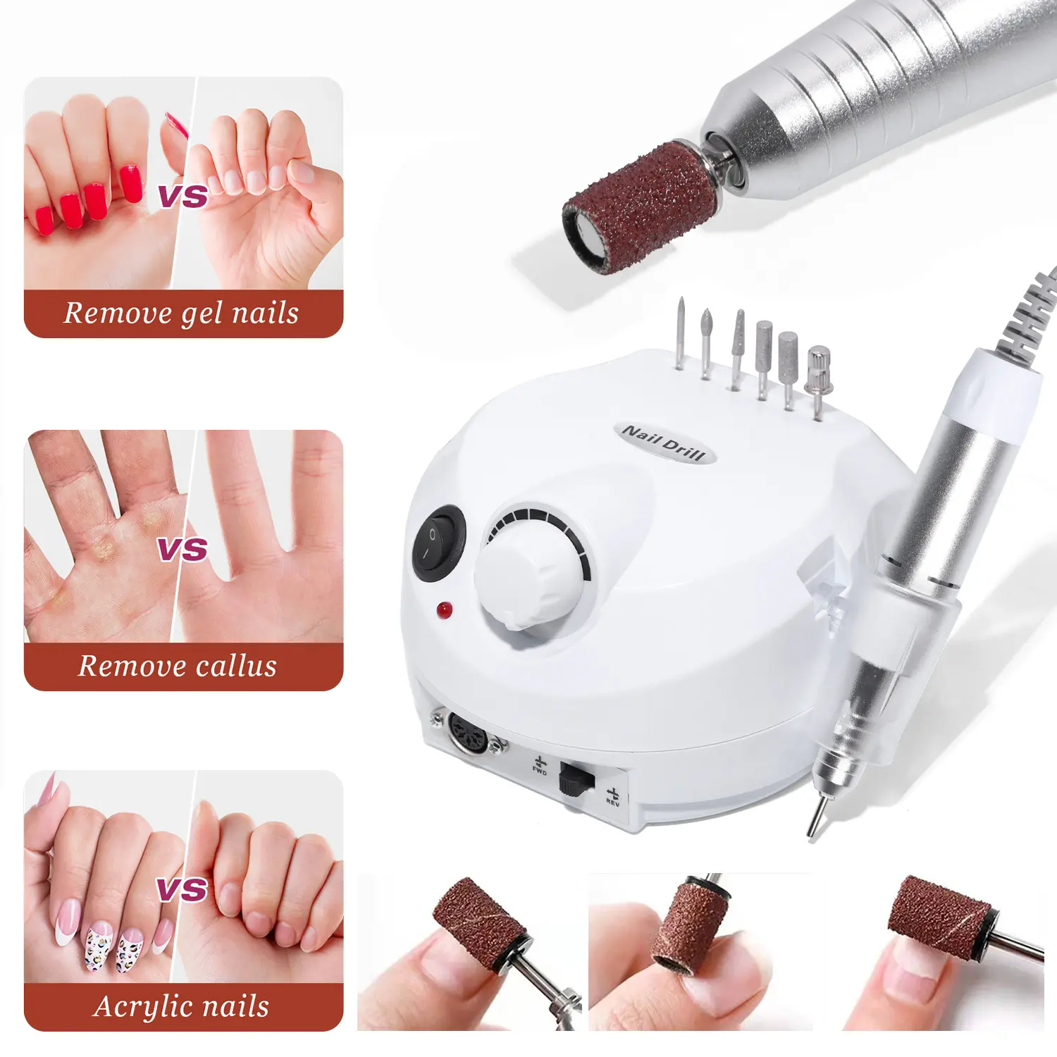 LINMANDA Electric Nail Drill Professional Manicure Machine Nail Sander Nails Drill Bit Portable Nail Salon Polisher Equipment