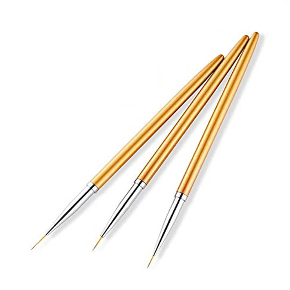 LINMANDA Metal Round Top Nail Art Gel Extension Builder Painting Liner Brushes Drawing Flower Petal Pen Kit Manicure Tools Set