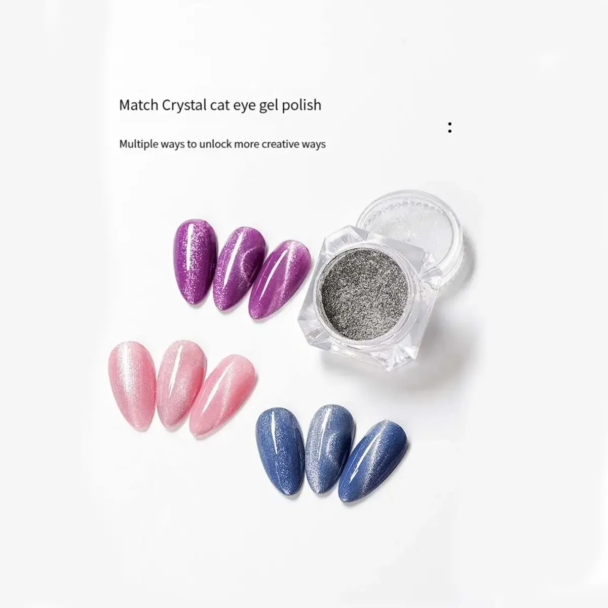 Linmanda Nail Art Cat Eye Magnet Magnetic Cat Eye Set 4-Piece Set to Be Used with Nail Gel for Nail Art Lovers and Nail Salons