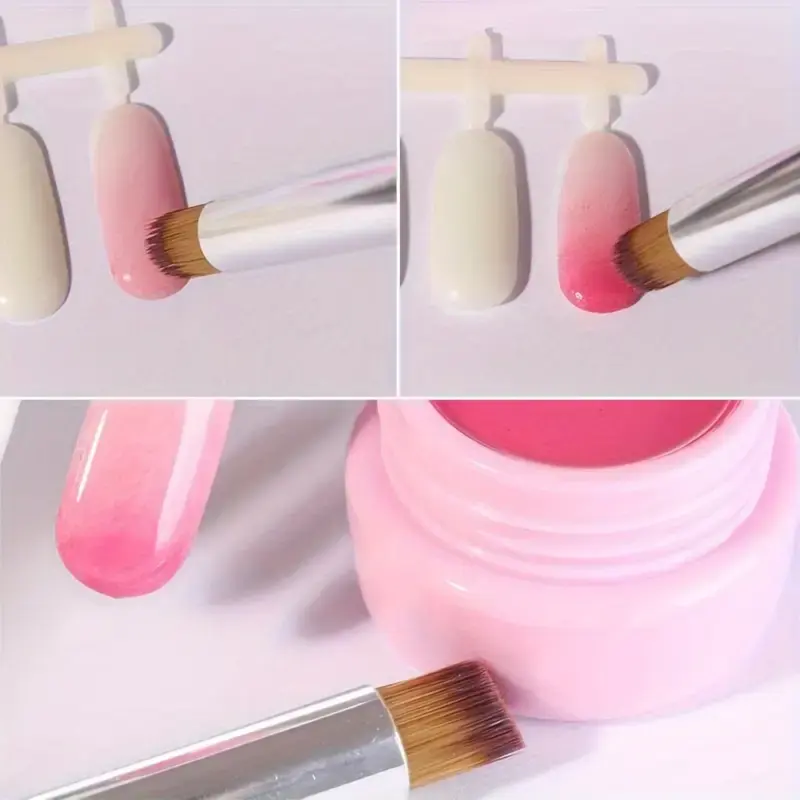 LINMANDA Nail Gradient Brush with Red Wooden Handle Nail Drawing Brush UV Gel Design Builder Painting Pen Ombre Nail Brush