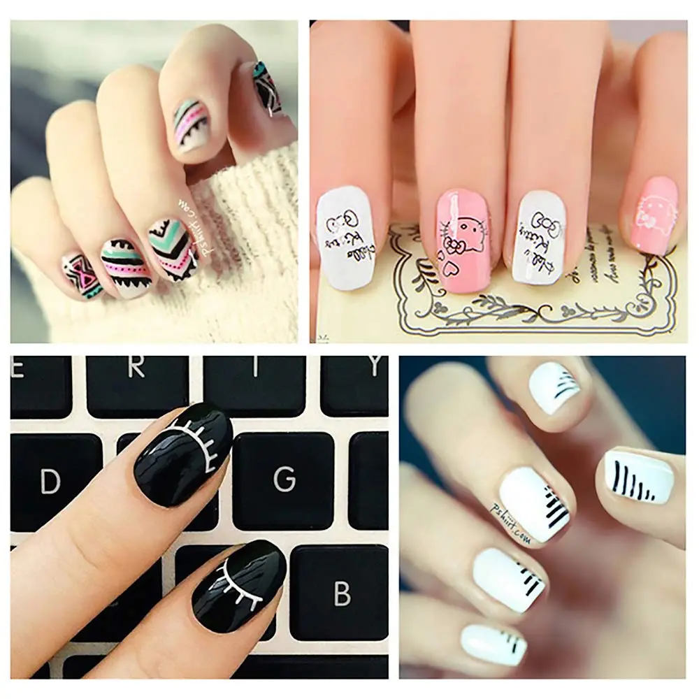 LINMANDA Nail Art Liner Brushes Thin Nail Art Brush Fine Nail Art Striping Brush for Nails Gel Polish Painting Design Brushes