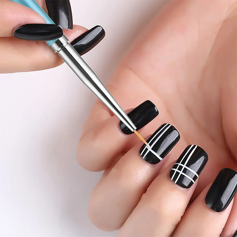 LINMANDA 3Pcs Nail Art Drawing Pens Manicure Brushes for Plotting Tools Flexible Tips for Professional and Home Use Convenient