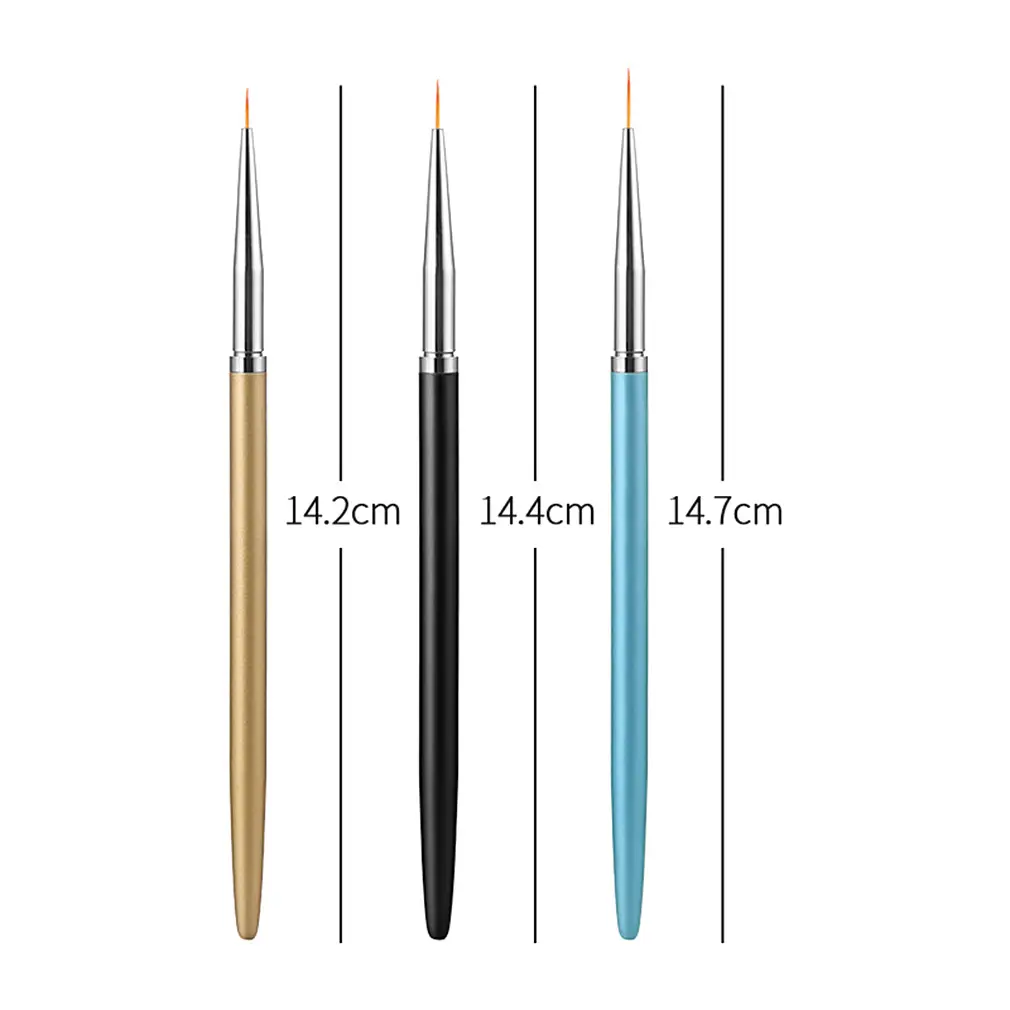 LINMANDA 3Pcs Nail Art Drawing Pens Manicure Brushes for Plotting Tools Flexible Tips for Professional and Home Use Convenient