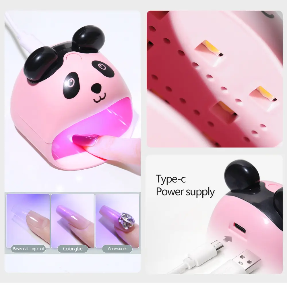 LINMANDA Panda/Rabbite Nail Lamp Small Nail Cure UV Light USB Curing Nail Dryer for Fast Curing Gel Nail Polish DIY Nail Art