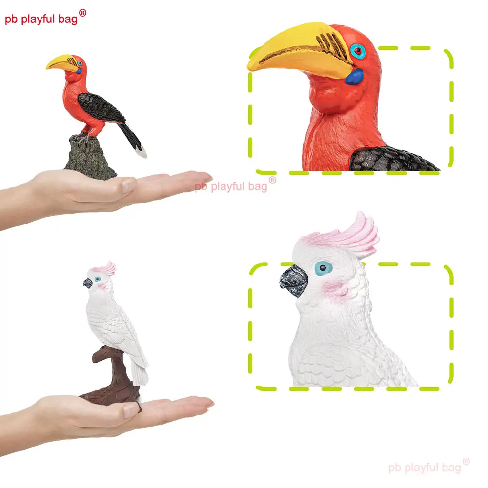 Simulated Bird Animal Realistic Bird Figurine Parrot Woodpecker Model PVC Action Figures Decoration Cute Kids Toy Gift HG374