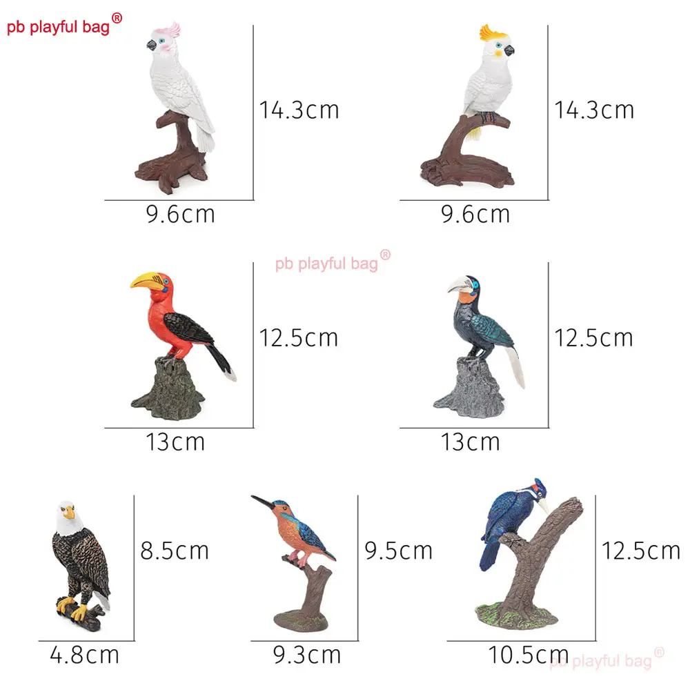 Simulated Bird Animal Realistic Bird Figurine Parrot Woodpecker Model PVC Action Figures Decoration Cute Kids Toy Gift HG374
