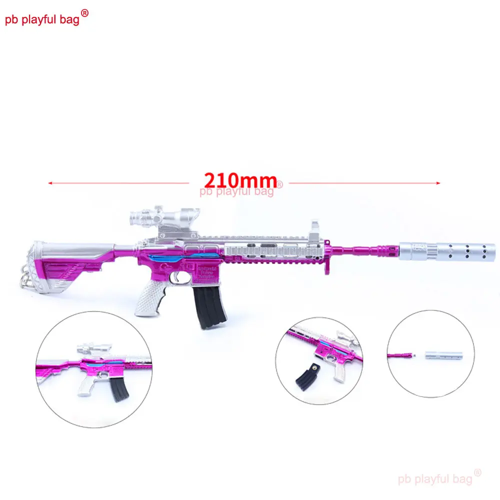 21cm Time Space Roaming M416 Rifle Alloy gun model Keychain Metal Pendant Action Figures Decoration Collect Kids Toy Gift ZG193