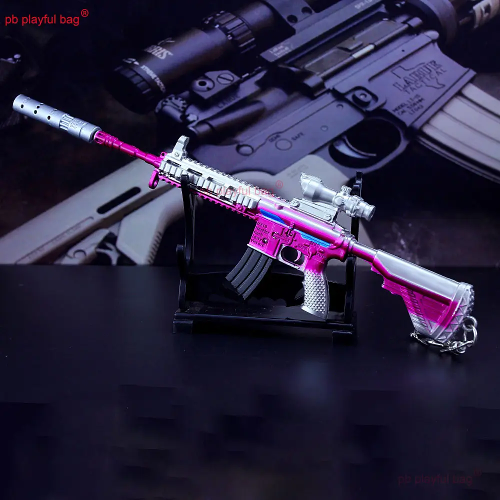 21cm Time Space Roaming M416 Rifle Alloy gun model Keychain Metal Pendant Action Figures Decoration Collect Kids Toy Gift ZG193