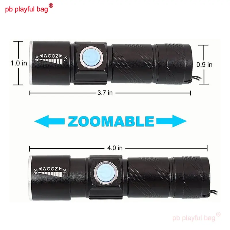 Outdoor Sport 395nm Purple Flashlight USB Charging LED UV Lamp Tactical Waterproof Mini Portable Toy Equipment parts QG427