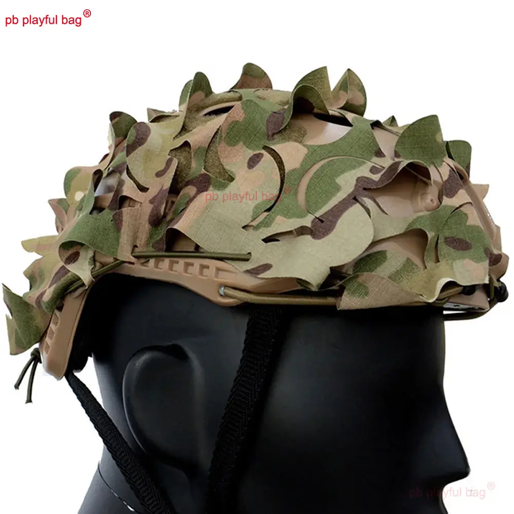 Tactical helmet Cover Field Equipment Camouflage Outdoor Sports Toy Accessories CS Game Grid Helmet Cover QG558