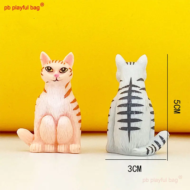 Simulation Cute 6pcs Cat Dolls Squatting and Sitting Animal Model Action Figure Kids Toys Christmas Gifts Cake Decoration ZG104