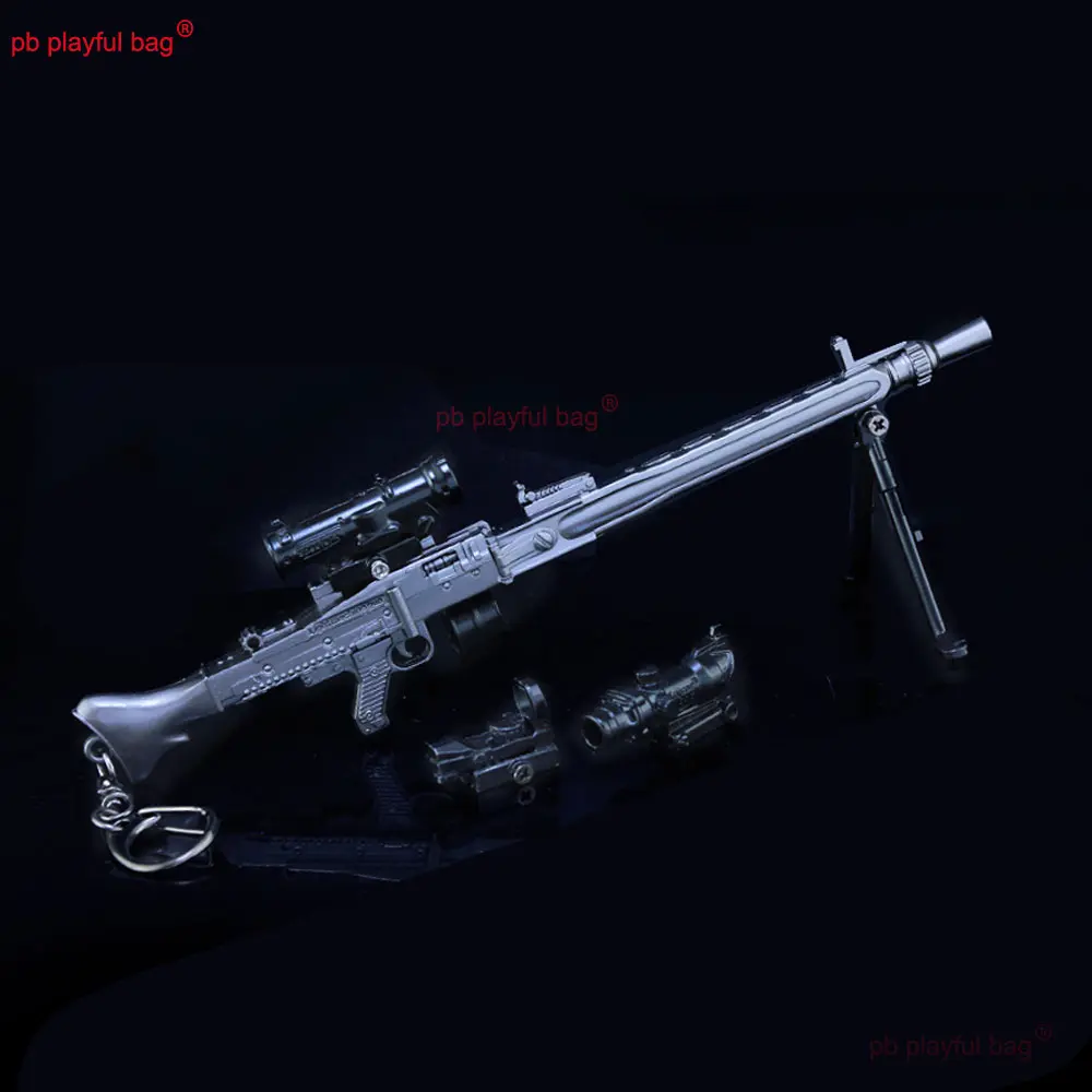 19cm MG3 Machine Gun Metal Weapon Model Action Figure Game Peripheral Ornament Crafts Keychain Collection Toy Kids Gift ZG382