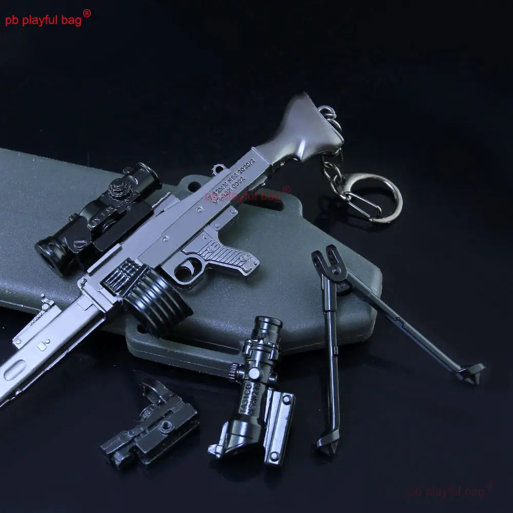 19cm MG3 Machine Gun Metal Weapon Model Action Figure Game Peripheral Ornament Crafts Keychain Collection Toy Kids Gift ZG382
