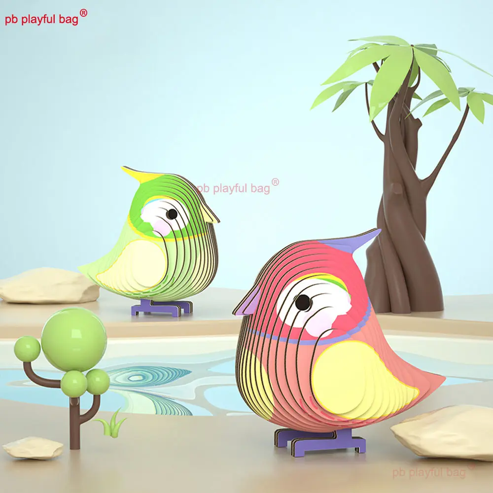 Animal 3D Paper Puzzle Kids Educational Toys Parrot Swan Theme Funny DIY Manual Assembly 3D Model Toy Christmas Gift UG375