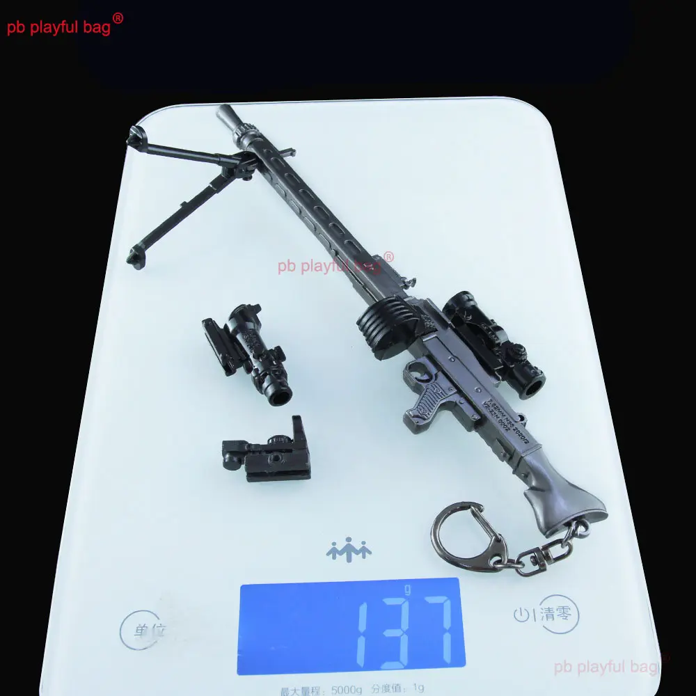 19cm MG3 Machine Gun Metal Weapon Model Action Figure Game Peripheral Ornament Crafts Keychain Collection Toy Kids Gift ZG382