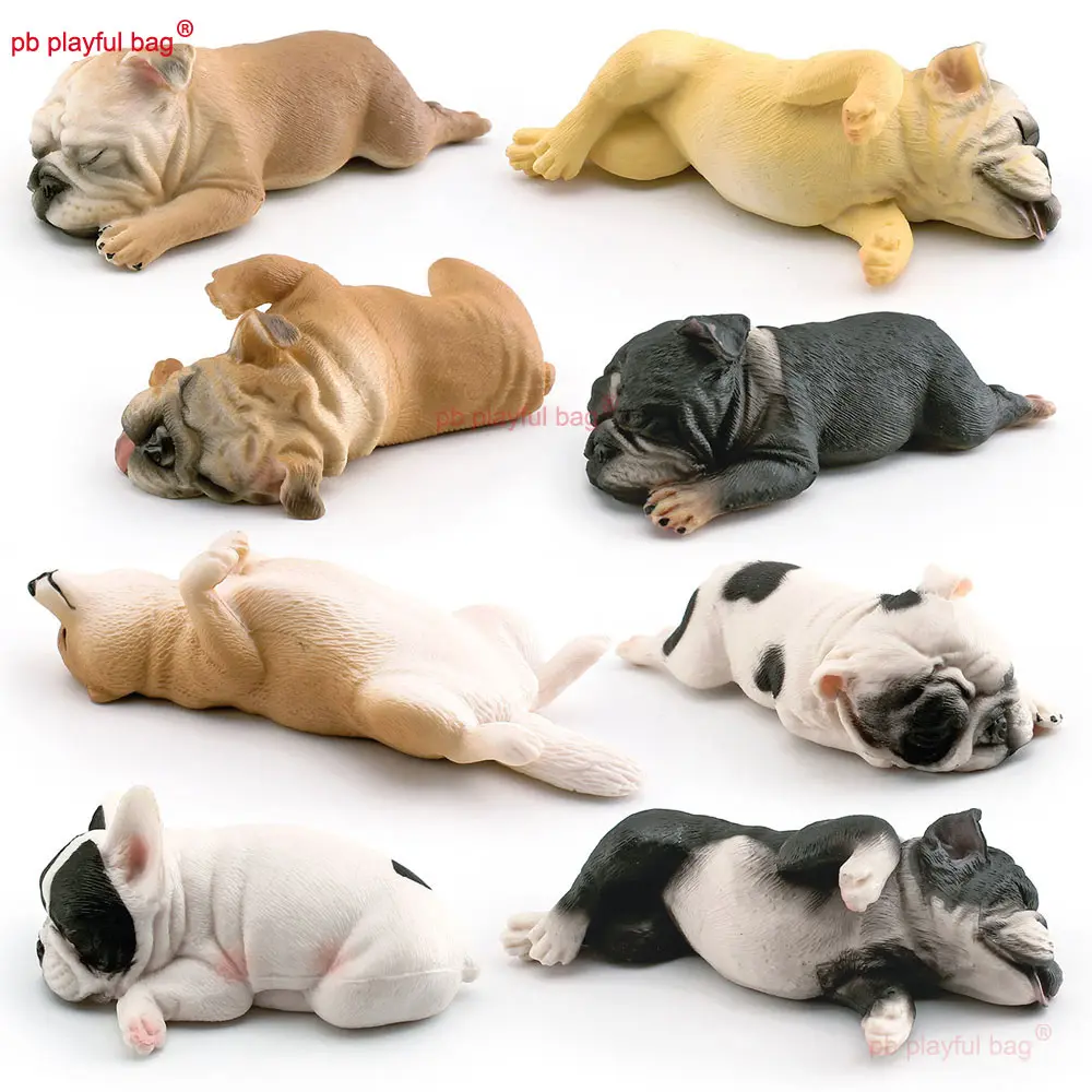 Simulated Sleeping Position French Bulldog Shiba Inu Kids Pet Dog Model Decoration Static Ornament Toy Action Figure HG349