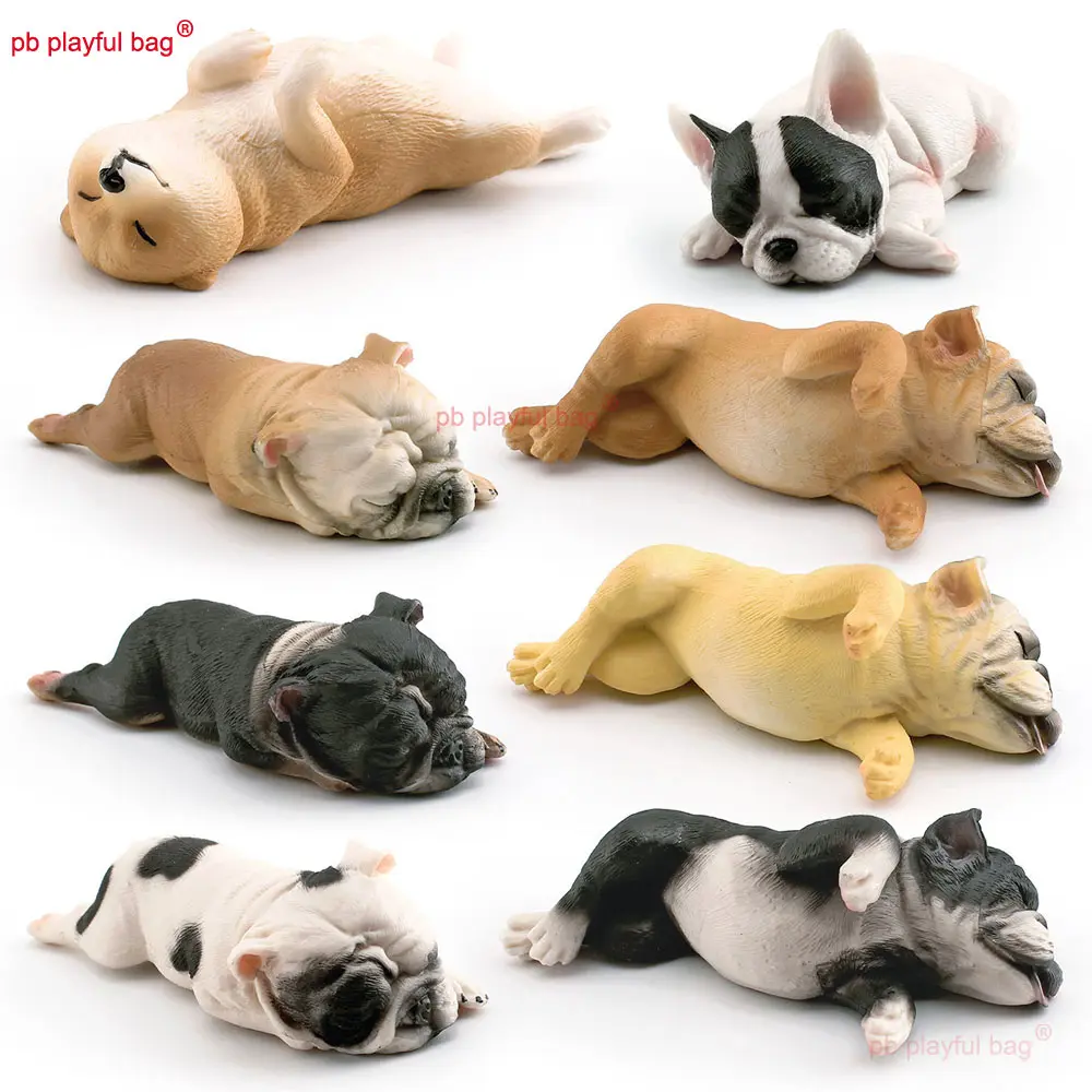 Simulated Sleeping Position French Bulldog Shiba Inu Kids Pet Dog Model Decoration Static Ornament Toy Action Figure HG349