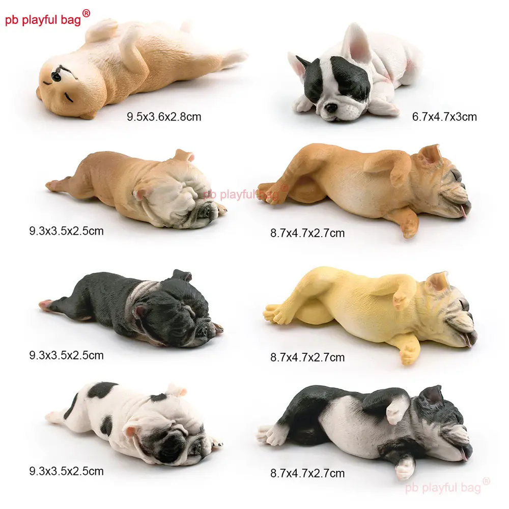 Simulated Sleeping Position French Bulldog Shiba Inu Kids Pet Dog Model Decoration Static Ornament Toy Action Figure HG349