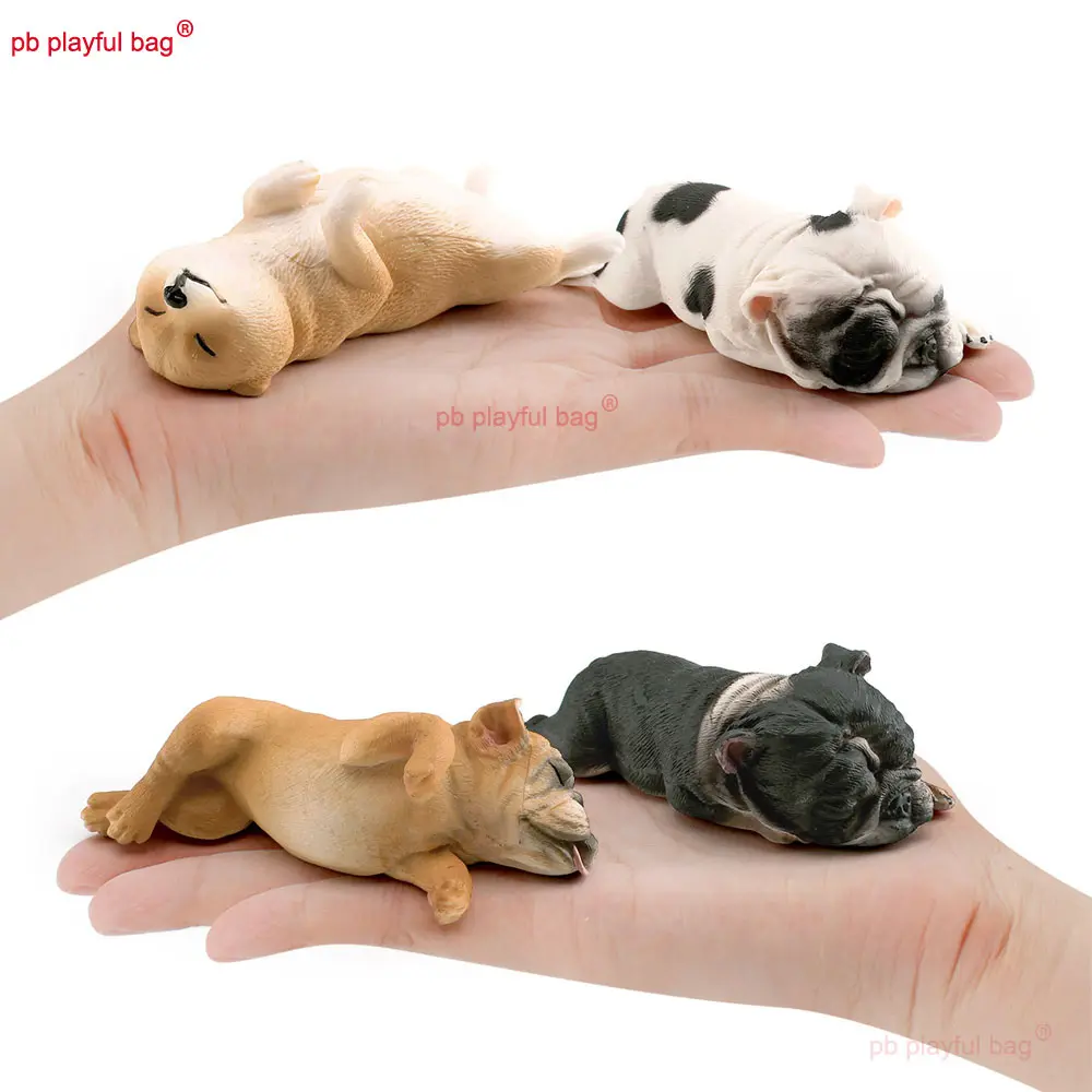 Simulated Sleeping Position French Bulldog Shiba Inu Kids Pet Dog Model Decoration Static Ornament Toy Action Figure HG349