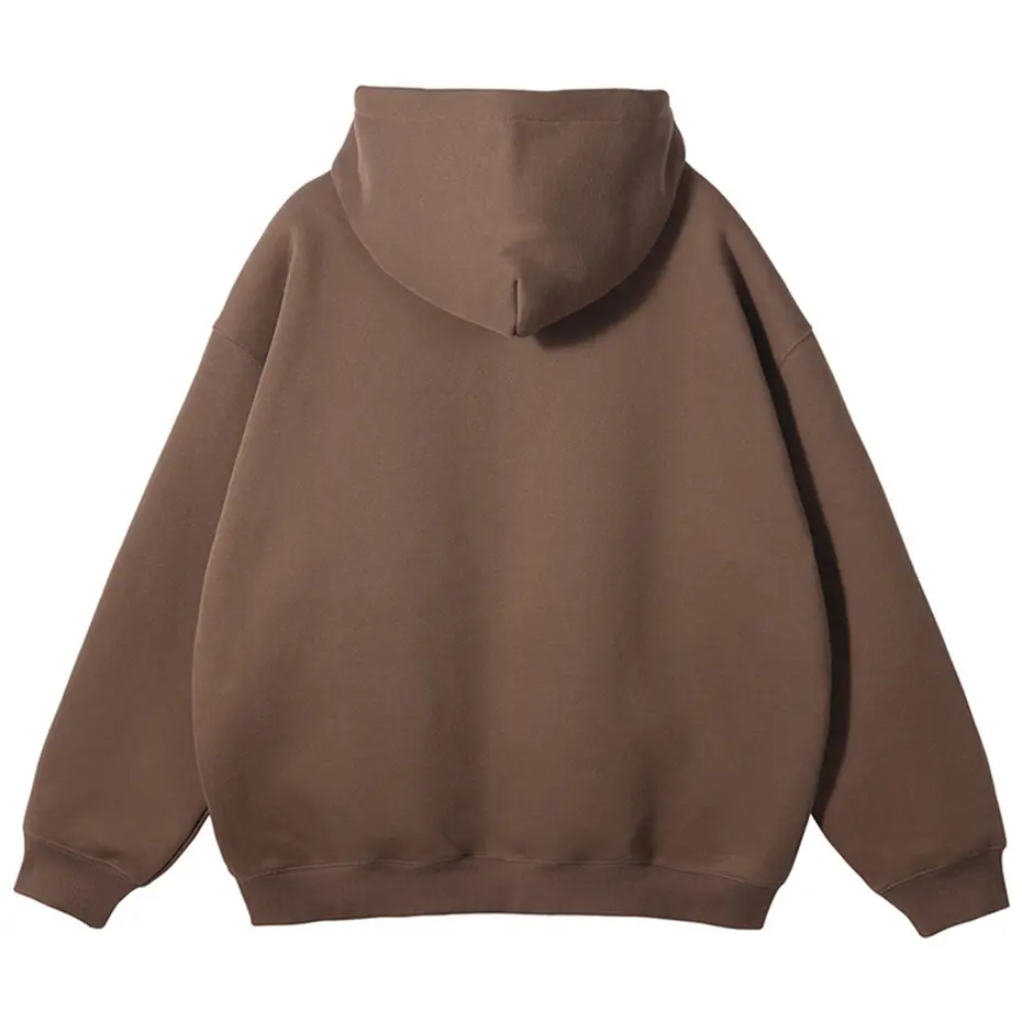 Harajuku Oversized Hoodies Solid Zipper Plush Sweatshirt Jacket Streetwear Hip Hop Hoodie Unisex