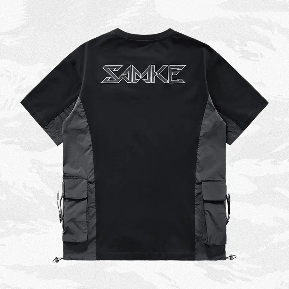 Techwear T Shirt for Men Side Pocket Tooling Tshirts Hip Hop Streetwear Hip Hop T-shirt Summer Harajuku Cotton Top Tee
