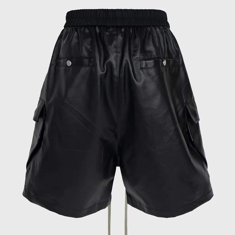 Men Summer Cargo Shorts 2025 Summer Black Loose Casual Shorts RO Style Side Pocket Wide Leg Shorts Pants for Male