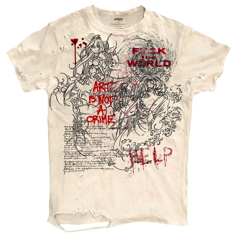Vintage Ripped T Shirts Men Streetwear Harajuku Hip Hop Graphic T-shirts Summer Casual Short Sleeve Tee Tops Tshirt