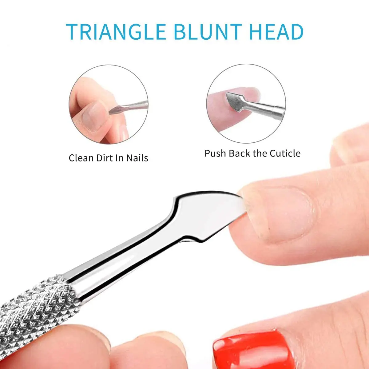 LINMANDA Nail Cuticle Pusher and Spoon Cleaner Professional Stainless Steel Double Ended Cuticle Remover Nail Care Tool