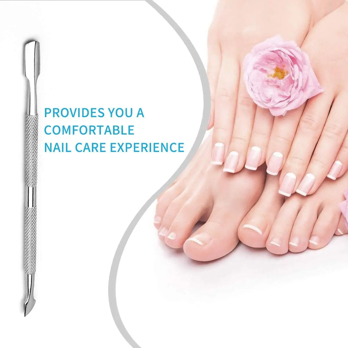 LINMANDA Nail Cuticle Pusher and Spoon Cleaner Professional Stainless Steel Double Ended Cuticle Remover Nail Care Tool