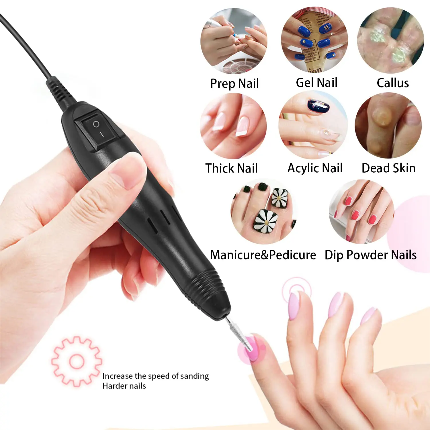 LINMANDA 20000 RPM Manicure Drill Machine Set Electric Nail Drill Machine Gel Polish Remover Portable Nail Polisher Equipment