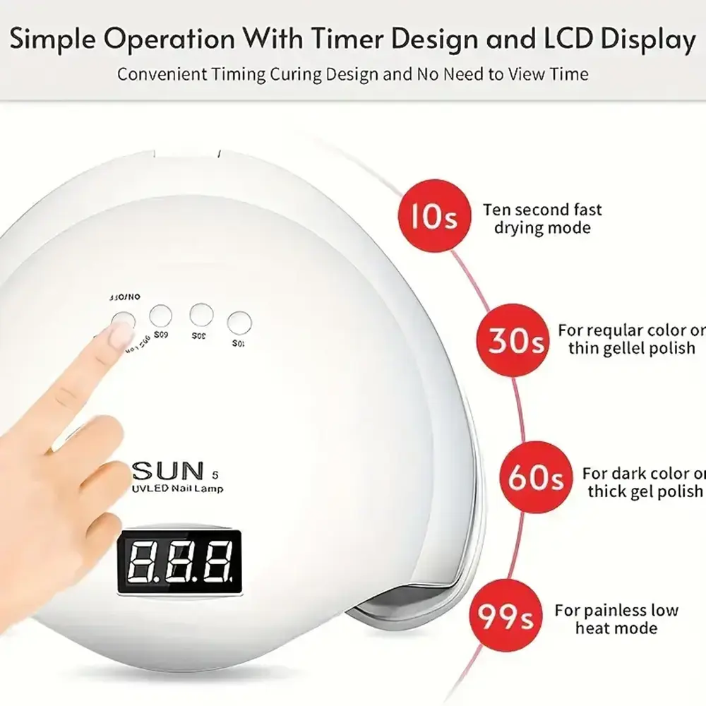 LINMANDA SUN5 Nail UV LED Lamp Nails Dryer Gel Nail Polish With 4 Timers Automatic Sensor LCD Display Professional Nail Lamp