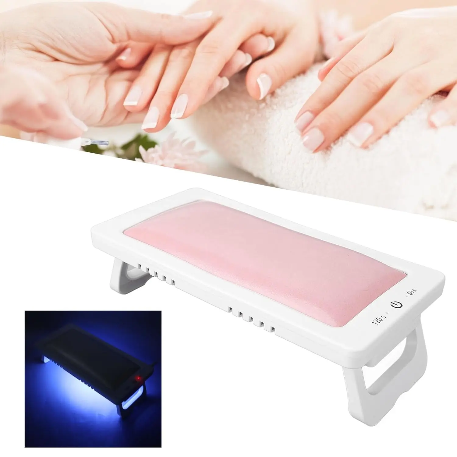 LINMANDA UV Led Nail Lamp With Leather Hand Pad Foldable Drying Lamp Home Use Nail Lamp For Drying Polish Varnish With USB Cable