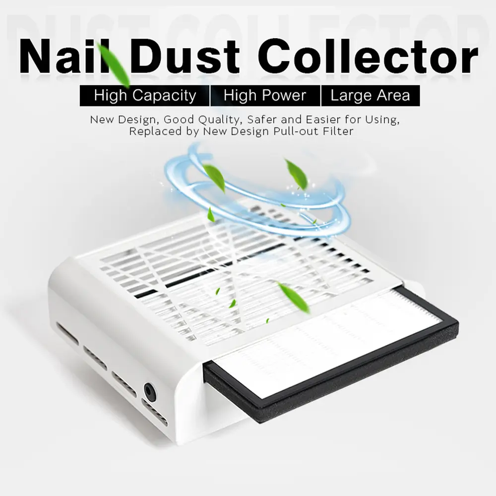 LINMANDA Cube Shape Nail Dust Collector Vacuum Cleaner Gel Nails Powder Reducer Absorber Sucker Extractor Fan for Manicure
