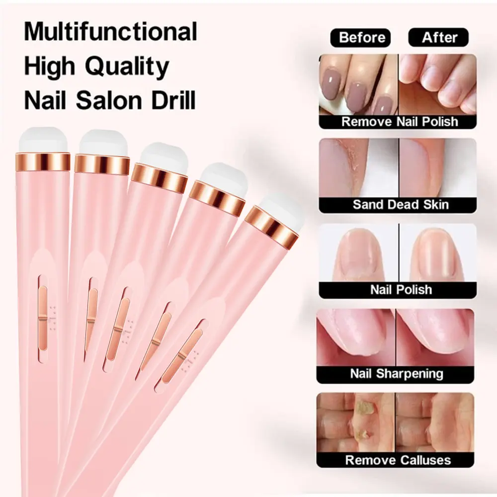 LINMANDA Electric Nail Drill Set Portable Nail Drill Rechargeable Nail File for Acrylic Manicure Pedicure Polishing Tools