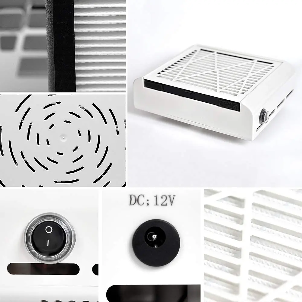 LINMANDA Cube Shape Nail Dust Collector Vacuum Cleaner Gel Nails Powder Reducer Absorber Sucker Extractor Fan for Manicure