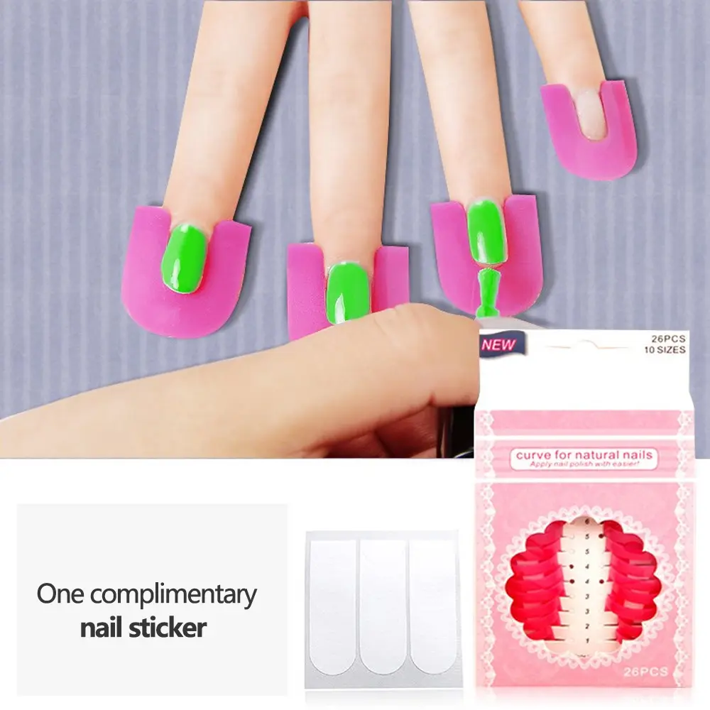 LINMANDA U Shape Nail Polish Protector for Nail Painting Cuticle Protector Tape Nail Guards Spill Proof Stickers Stamping Tool