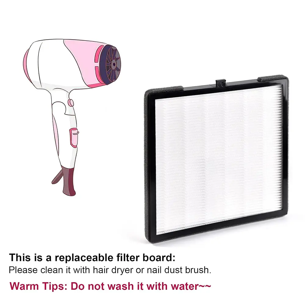 LINMANDA Cube Shape Nail Dust Collector Vacuum Cleaner Gel Nails Powder Reducer Absorber Sucker Extractor Fan for Manicure