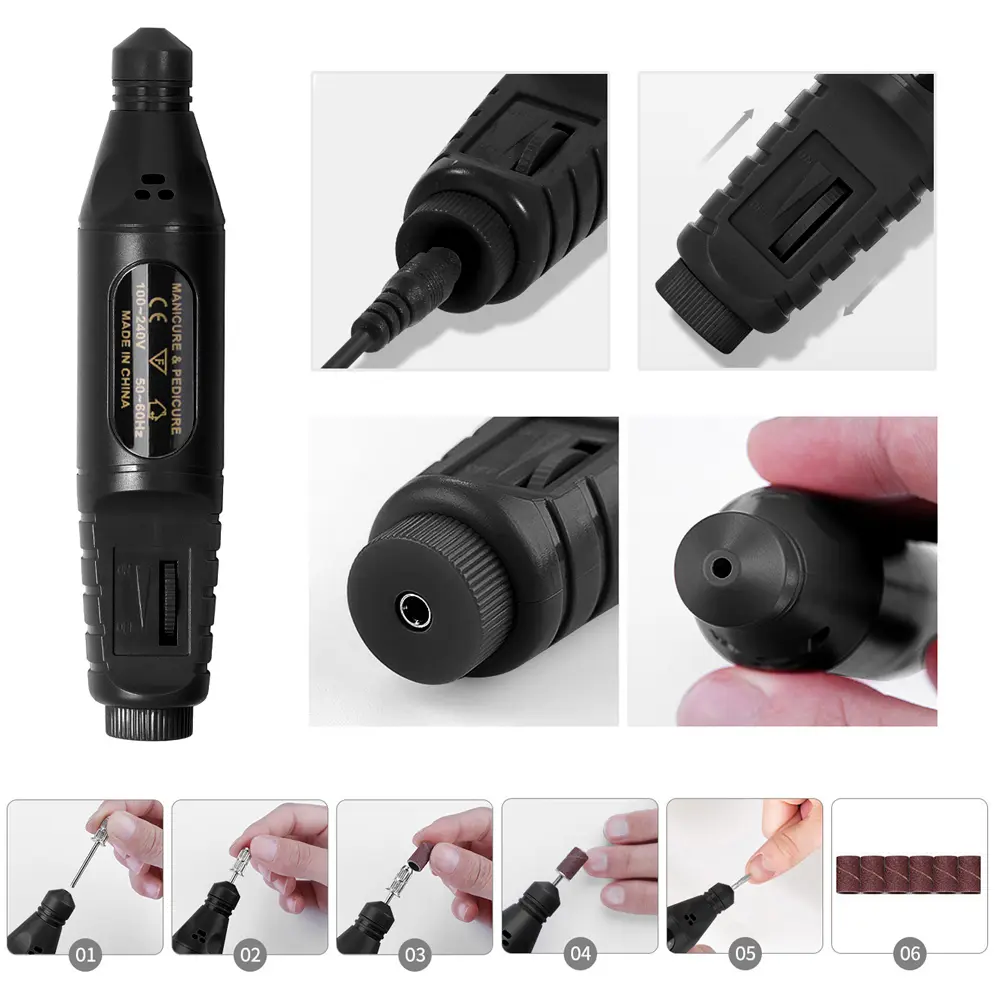 LINMANDA Nail Art Drill Kit File Professional Electric 20000rpm Manicure Pedicure Drill Sander Pen Nail Art Grinder Home Use