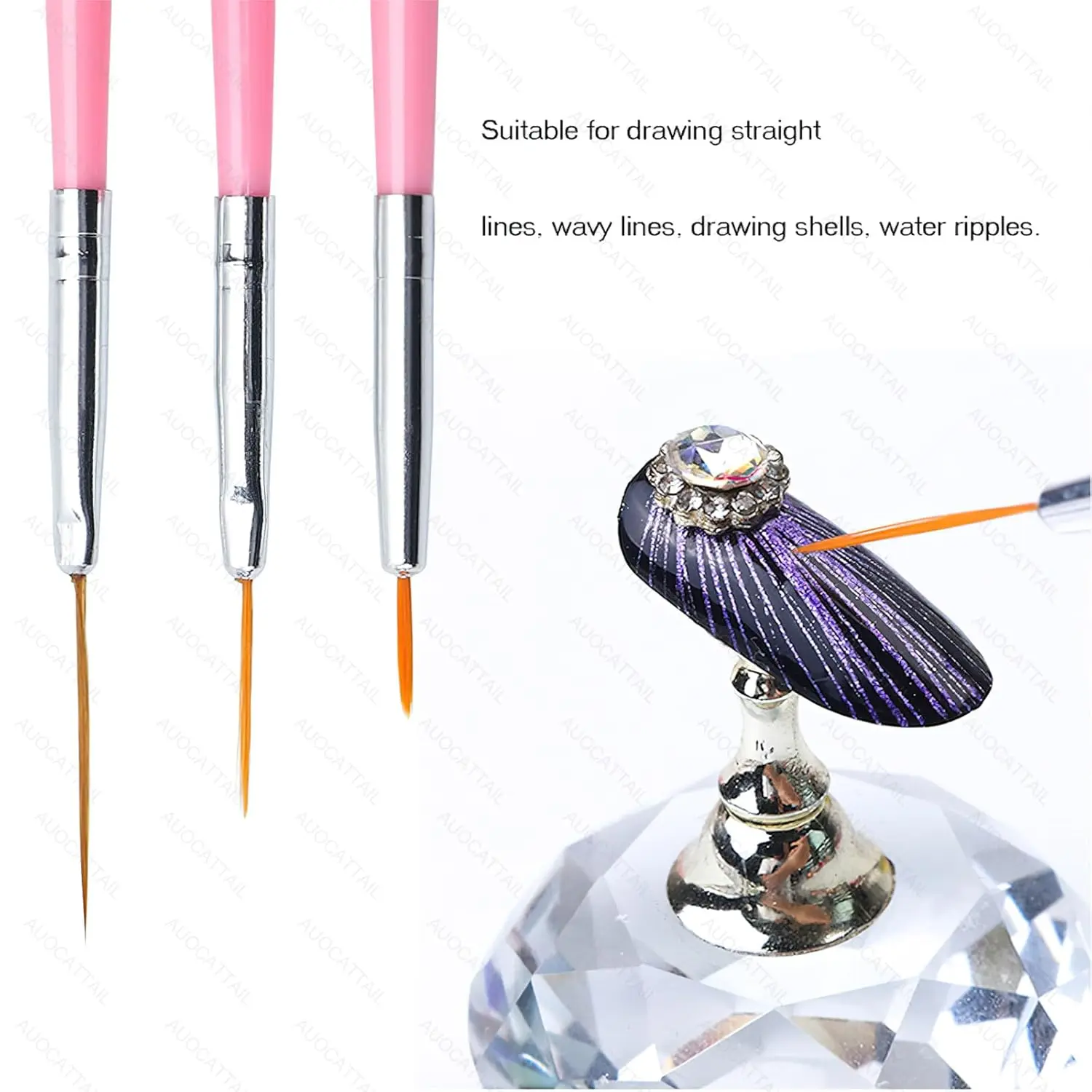 LINMANDA Nail Art Tool Set Nail Paint Brushes for Nail Detailing Brush Cleaning Fingernails Nail Dotting Tool for Home Salon DIY