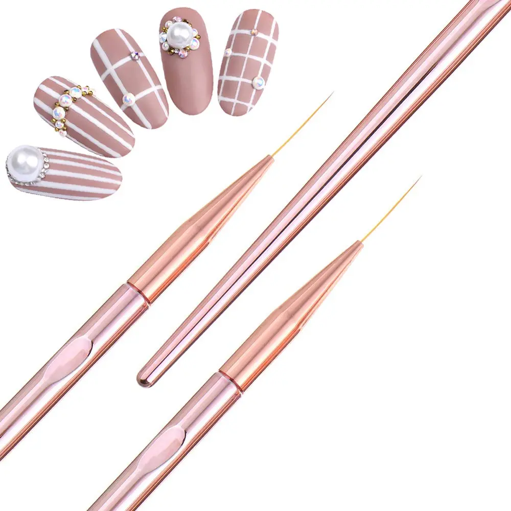 LINMANDA Nail Art Pen Set 5 Pieces Nail Art Dot Drill Pens and 3 Line Nail Art Detail Painting Brush Nail Art Design Tools