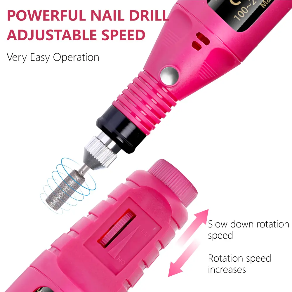 LINMANDA Electric Nail Drill Machine Set Manicure Drill Set Milling Cutters Nail File Equipment Strong Nail Polishing Tool