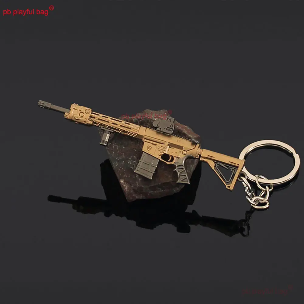 9cm Mini M110 Rifle Model Pendant Keychain Action Figure Game Weapon Alloy Key Ring Collection Birthday Gifts Kids Toy ZG383
