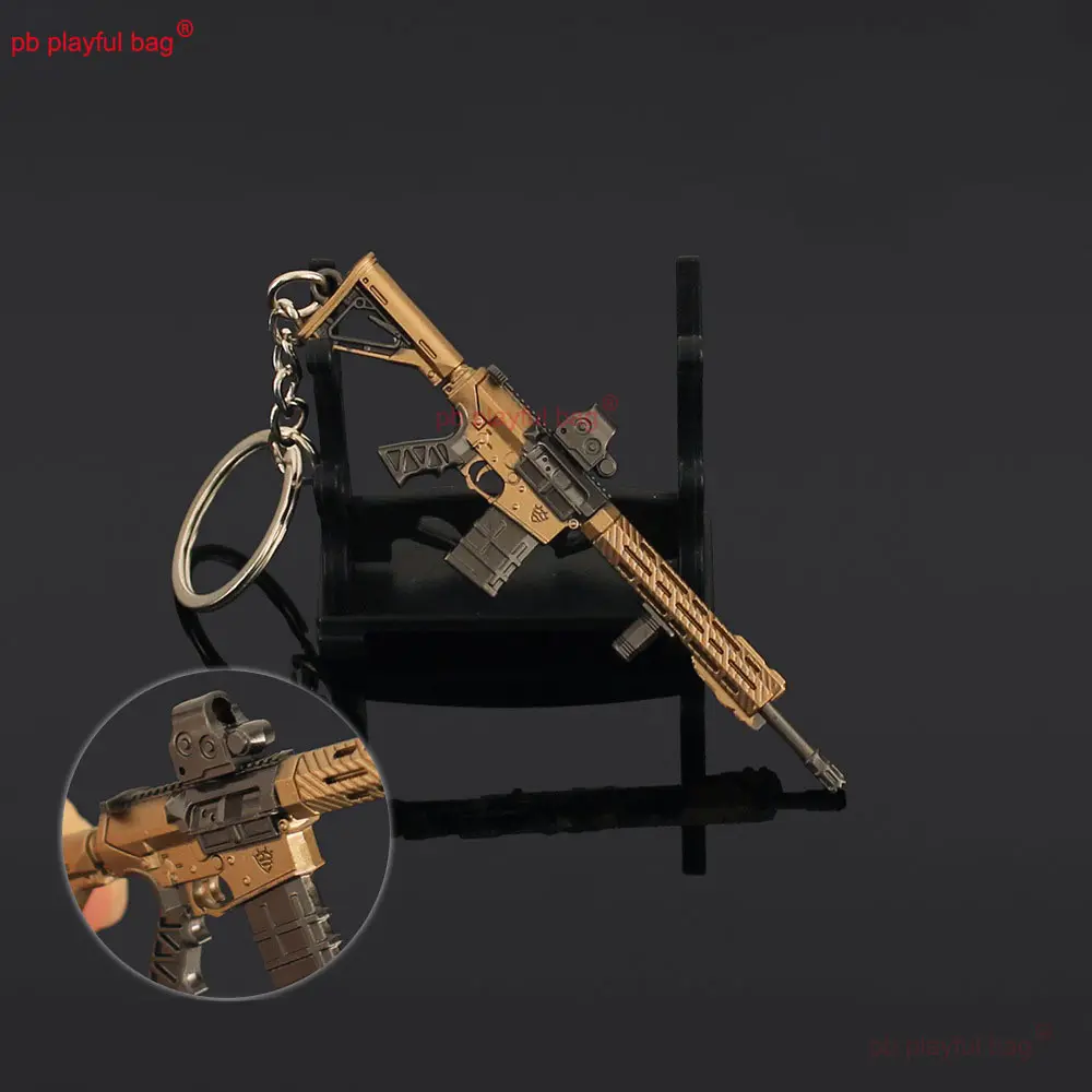 9cm Mini M110 Rifle Model Pendant Keychain Action Figure Game Weapon Alloy Key Ring Collection Birthday Gifts Kids Toy ZG383