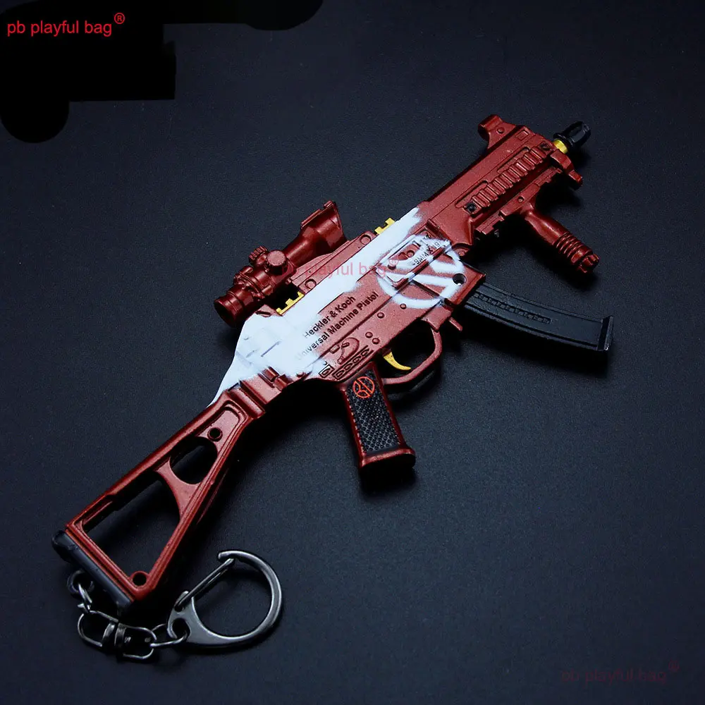 14cm Metal UMP9 Mini Alloy Gun Model Action Figures Game Peripheral Keychain Ornament Decoration Collect Kids Toy Gift ZG400