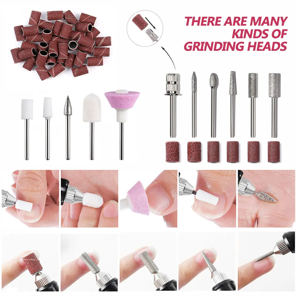 LINMANDA Electric Nail Drill Machine Set Manicure Drill Set Milling Cutters Nail File Equipment Strong Nail Polishing Tool
